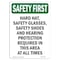 Signmission OSHA Sign, Hard Hat Glasses Safety, 10in X 7in Rigid Plastic, 7" W, 10" H, Portrait OS-SF-P-710-V-11145 - alternate 1